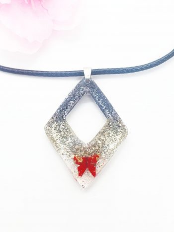 Collier origami grue rouge